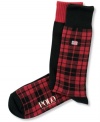 Add a little pep to your casual wardrobe with these preppy plaid casual socks by Polo Ralph Lauren.