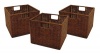 Winsome Wood Small Wired Rattan Baskets, Set of 3