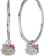 Hello Kitty Sweet Statements Diamond and Sterling Silver Hoop Earrings