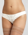 An intricately detailed lace and stain thong from Pleasure State. Style #P37-2195W