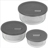 No Leak Lids Six Piece Value Pack Storage Vessels Set with Plastic Lids