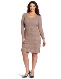 AGB Women's Plus-Size Three-Quarter Bell Sleeved Sweater Dress