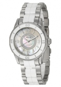 Relic by Fossil Hannah Ladies White Resin Links Mop Quartz Dress Watch ZR11883