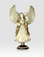 From the Jay Strongwater Angelic collection a palette of creams, golds and silver accents have been painted on this finely detailed Angel Tree Topper.Stand includedCrystalGlassHandmade, hand-painted and hand-set15H X 9W X 5.5DImported