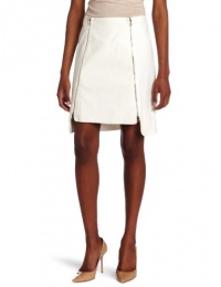 Robert Rodriguez Women's Dual Side Zip Skirt, White, 8