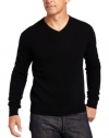 Williams Cashmere Men's 100% Cashmere V-Neck Sweater, Black, Medium