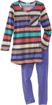 Splendid Littles Girls 2-6x Oasis Stripe Tunic Set, Bonfire, 6x/7