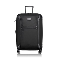 True to Tumi's heritage of innovation and the future of advanced travel design, this lightweight 4-wheel case combines hardside protection with our modern, iconic ballistic nylon aesthetics. Significantly lighter than traditional wheeled cases, this packing case offers the easy maneuverability of four 360° spinner wheels, all-around bumper guards, impressive impact resistance, Tumi's patented impact-resistant X-Brace™ handle system and smooth, durable ballistic nylon fabric covering a strong and flexible polypropylene shell. The exterior features convenient zip pockets and the interior includes accessory pockets, tie-down straps and a removable garment sleeve.