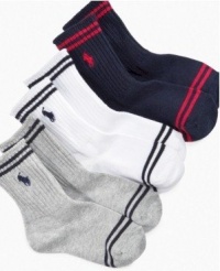 Polo Ralph Lauren toddler boys Collegiate Stripe Crew socks 3pairs - 2-4 years