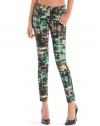 GUESS Brittney Ankle Skinny Digital-Print Jean, IVORY MULTI (28)