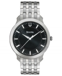 A handsome dress watch in silver and black, by Bulova.