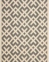 Safavieh CY6915-236-4 Courtyard Collection Grey and Ivory Indoor/Outdoor Area Rug, 4-Feet by 5-Feet 7-Inch