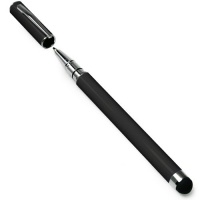 BoxWave Capacitive Styra - 2 in 1 pen and stylus for Apple iPad 1, iPad 2, iPhone 4, iPhone 4S, iPod Touch, Amazon Kindle Fire, Blackberry Torch, HTC Desire HD, EVO 4G, EVO View 4G, Flyer, Motorola Droid RAZR, Photon 4G, All Touch Screen Tablets (Jet Blac