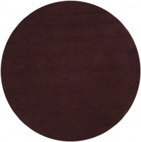 Area Rug 8x8 Round Solid/Striped Burgundy Color - Surya Mystique Rug from RugPal