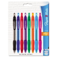 Papermate Profile Ballpoint Retractable Pens, Assorted Ink, Bold Point, 8 per Pack, ST - PAP54549