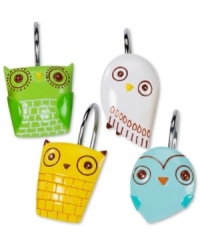 Hoo says owls only come out at night? Wise up to the new look in bath with the Give a Hoot shower curtain hooks, featuring whimsical owl shapes in a palette that's just right, morning or midnight.