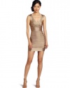 French Connection Women's Fast Spotlight Dress, Gold, 4