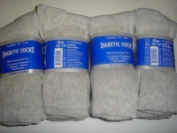 Gray Diabetic CREW Socks MEN , sock size 10-13, 1 dozen Pairs