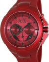 Armani Exchange Chronograph Red Dial Red Aluminium Mens Watch AX1186