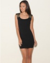 GUESS Viola Cap-Sleeve Dress, JET BLACK (SMALL)