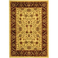 Safavieh Lyndhurst Collection LNH215A Ivory and Red Square Area Rug, 6-Feet Square