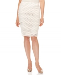 Charter Club's petite pencil skirt was designed with spring in mind, featuring an all-cotton construction and beautiful flower-like lace overlay.