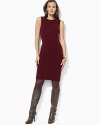 A sheath dress is always in style, and this season's essential is knit in ultra-fine merino wool for softness.