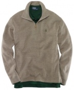 Polo Ralph Lauren Big & Tall Half Zip French Rib Fleece, Gents Grey Heather