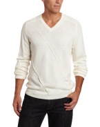 Perry Ellis Men's Long Sleeve V-Neck Textured Sweater