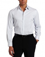 Perry Ellis Men's Long Sleeve Slim Fit Herringbone Stripe Shirt