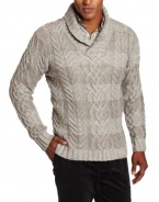 Perry Ellis Men's Longsleeve Shawl Collar Cable Knit Sweater