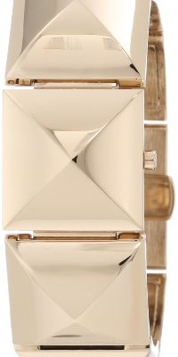 Vince Camuto Women's VC/5026CHGB Gold-Tone Pyramid Bracelet Covered Dial Watch