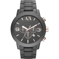 Armani Exchange Men's AX1156 Black Aluminum Quartz Watch with Black Dial