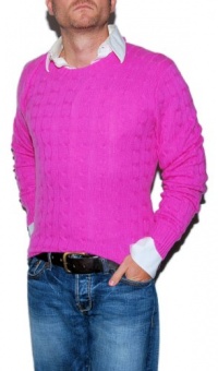 Polo Ralph Lauren Mens Cashmere Cable Sweater Pink