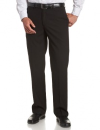 Perry Ellis Men's Portfolio Modern Fit Flat Front Solid Bengaline Pant,Black Ice,34x32