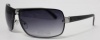 Kenneth Cole Reaction Sunglass Brushed Silver Rectangle Fashion Metal Aviator, Smoke Gradient Lens KC1196 8B