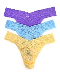 A soft stretchy lace original rise thong with a thick signature lace waistband in new fashion colors! Style #4811