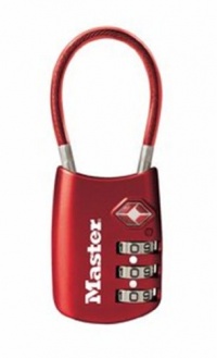 Master Lock 4688DRED TSA Accepted Cable Luggage Lock, Red