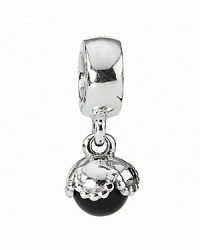 Dangling charms evoke classic vintage-inspired style. This elegant PANDORA charm features an onyx bead with sterling silver cap.