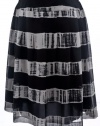 Jones New York Wyndam Black Grey Silk A-Line Pleated Skirt 22W