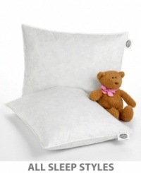 Designed for children 2 to 12 years of age, this pillow is created to support the contours of a child's neck and spine. Exclusive AllerRest Fabric™ is specially woven to protect from bed bugs, dust mites and allergens. AllerRest Fabric™ and Hyperclean® Eurofeather® fill keeps dust mites and sneezes away.