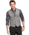 Take your outfit from dressy to dapper with the addition of this herringbone vest from Tasso Elba.