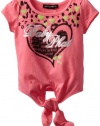 Baby Phat - Kids Girls 2-6X Print Tee With Tie, Pink Glow, 4T