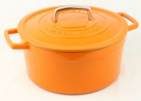 Orange Enameled Cast Iron 6 Qt. Round Dutch Oven Casserole