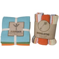 Now Designs Floursack Towel and Dishcloth Set of 6, Crush