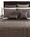 Hotel Collection Columns California King Quilted Coverlet Brown