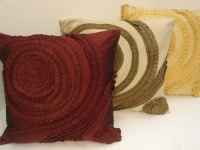 Sherry Kline 20-inch Pleated Swirl Tafetta BURGUNDY Pillows (Set of 2)