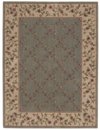 Nourison Zanibar Trellis Green 5.6-Feet by 7.5-Feet Polyacrylic Area Rug