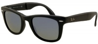 Ray Ban RB4105 Fold Wayfarer Sunglasses-601S/68 Matte Black (Blue Lens)-50mm