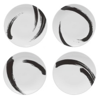 Mikasa Brushstroke 9-1/2-Inch Accent Plates Set of 4, White